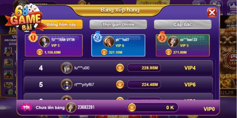 Nạp tiền 68 Game Bài