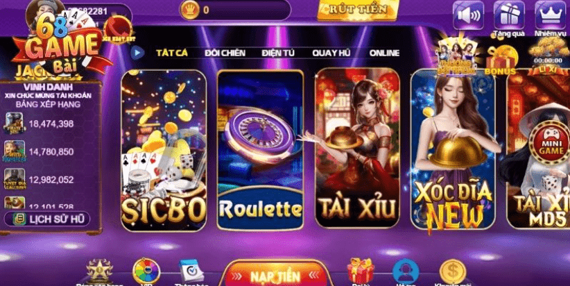 Nạp tiền 68 Game Bài