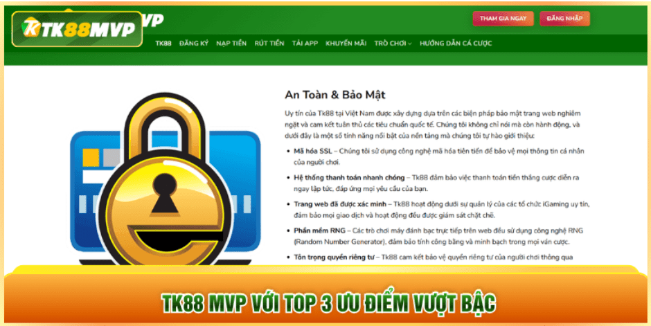 TK88 MVP với top 3 ưu điểm vượt bậc